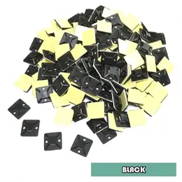 10/50/100pcs Cable Tie Mount Self Adhesive Stick On Mount For Cable Ties Routing Looms Wire & Cable Base Clamps Clip Removable Wall Bracket