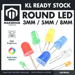 Round Head LED 3mm / 5mm / 8mm - Red/Yellow/Blue/Green/White