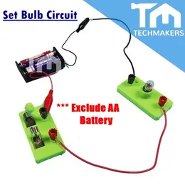 Bulb Circuit with Knife Switch, Simple Electric Circuit for Science STEM DIY Educational Experiment Battery Holder