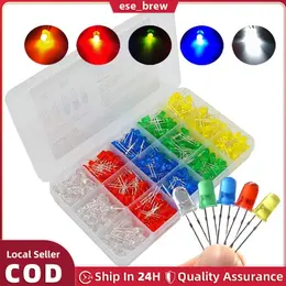 300Pcs LED Emitting Diode 3/5mm Led Diode Assortment Kit With Box White/Red/Yellow/Green/Blue Kit Accessories