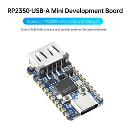 RP2350 Mini Development Board 15 GPIO Onboard USB Type-A Expansion Port untuk projek pembuat elektronik DIY pengaturcaraan pembelajaran