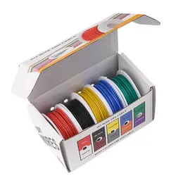 22AWG Electric Wire Flexible Silicone Wires 22 Gauge Stranded Tinned Copper Wire 5 Colors 16.4ft/5m Each