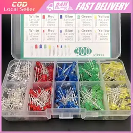 300 PCS 5 colors F3 F5mm LED red yellow blue green and white lights in a total of 300 pcs