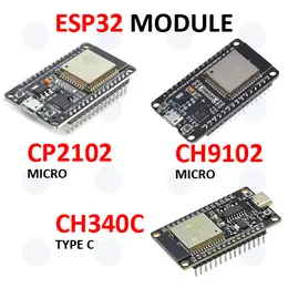 ESP32 30 Pin ESP-WROOM-32 Wi-Fi Bluetooth Development Board Frequency CP2102 CH340C CH9102 Mhz USB Type-C Micro