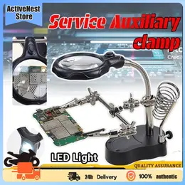 【cod】LED Soldering Iron Gun Holder Stand Welding magnifying glass with Helping Clamp Clip Third Hand Tool Helping Repair Hardware Metal