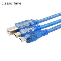 Kabel USB, Mini / Mikro / Segi Empat, untuk Arduino, Serasi dengan UNO R3, Mega 2560, Nano, Due R3, Leonardo, Papan Pro Mikro, Pro Mini, Panjang 30CM
